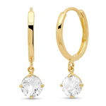TAI JEWELRY Earrings 14k Gold 14k Topaz Drop Hoops
