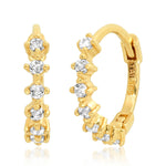 TAI JEWELRY Earrings 14k Gold 14k Topaz Hinged Hoops