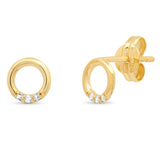 TAI JEWELRY Earrings 14k Gold 14k Topaz Open Circle Studs