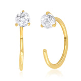 TAI JEWELRY Earrings 14k Gold 14k Topaz Reverse Hoops