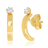 TAI JEWELRY Earrings 14k Gold 14k Topaz Yang Arc Earrings