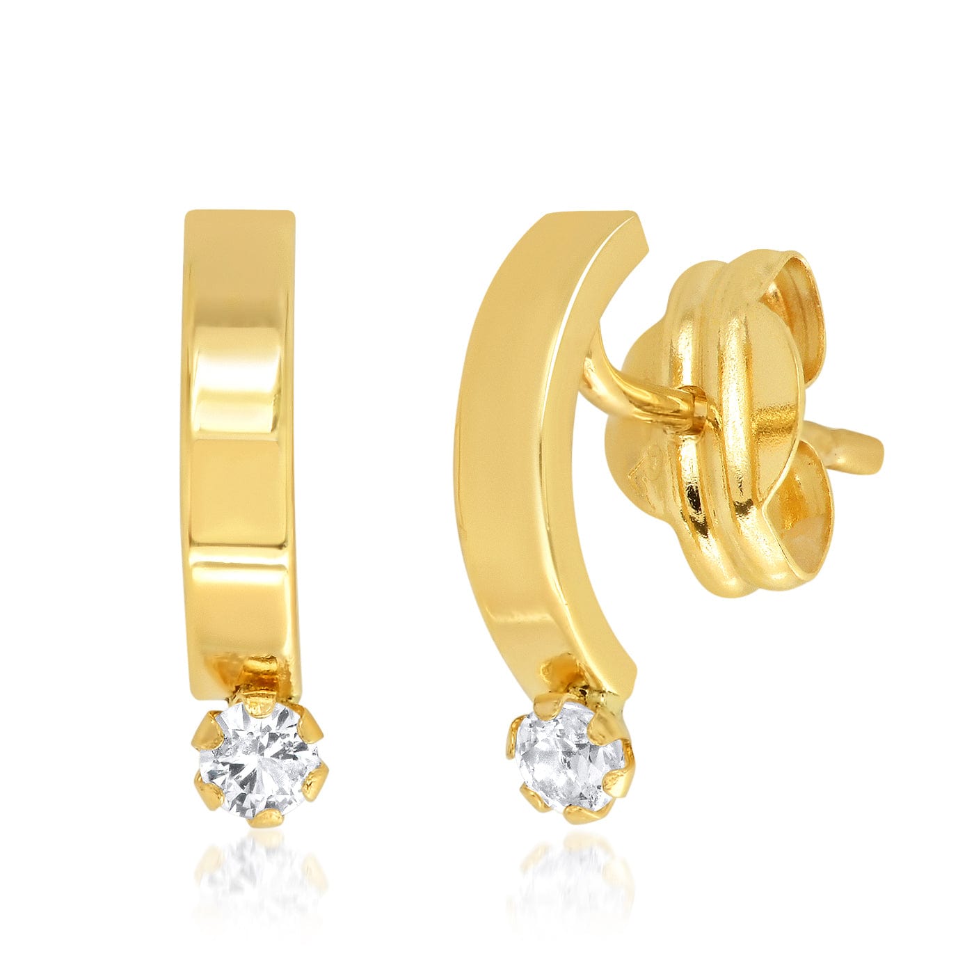 TAI JEWELRY Earrings 14k Gold 14k Topaz Yin Arc Earrings