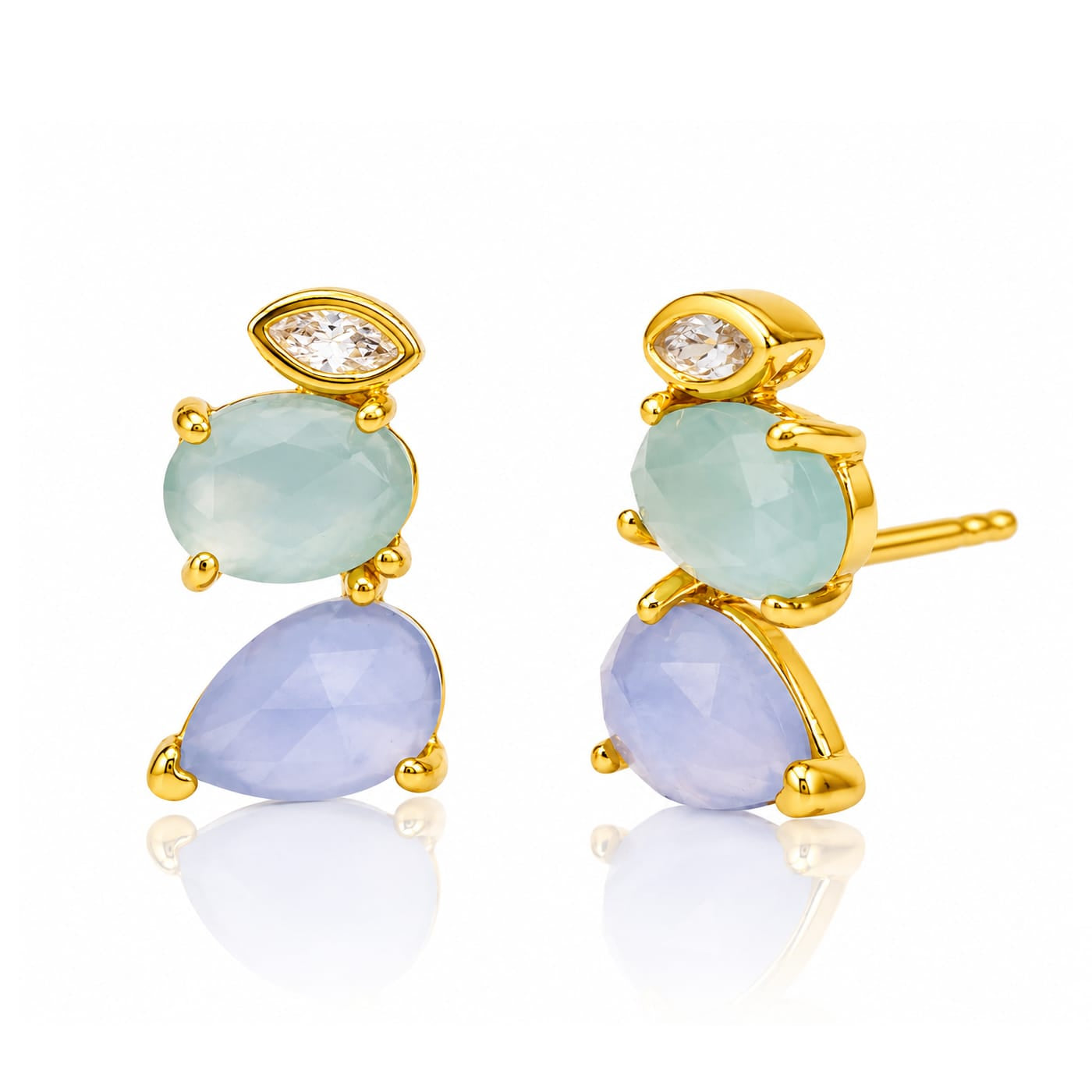 TAI JEWELRY Earrings Aqua Stone Climbers