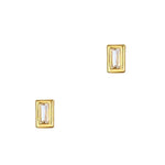 TAI JEWELRY Earrings Gold Baguette Bezel Studs