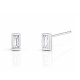 TAI JEWELRY Earrings Silver Baguette Bezel Studs