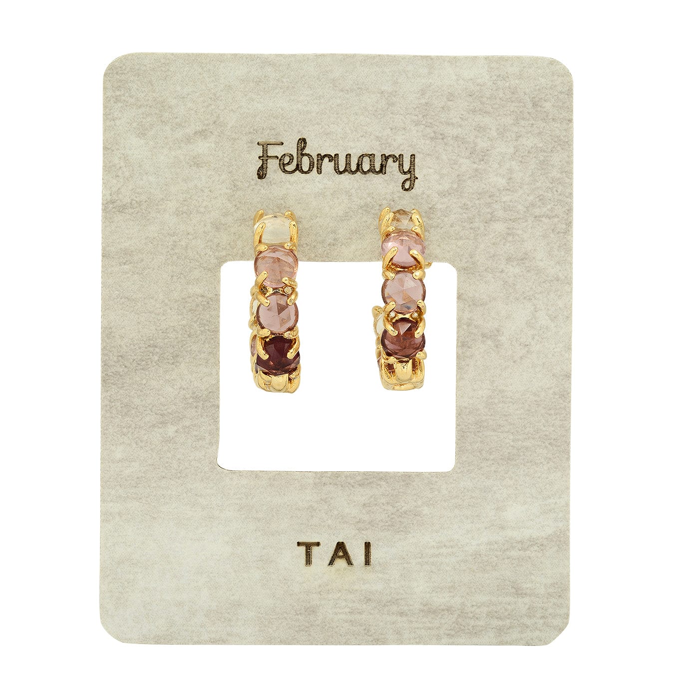 TAI JEWELRY Earrings February Birthstone Huggies