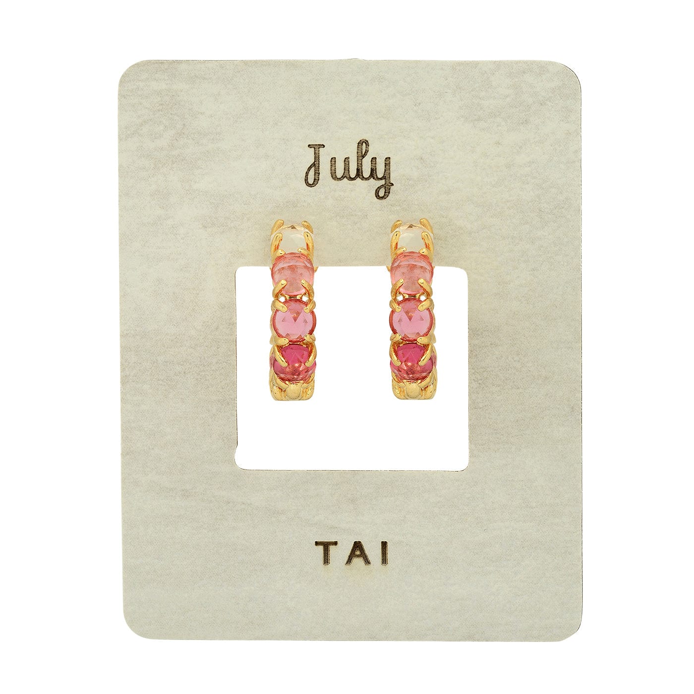 TAI JEWELRY Earrings July Birthstone Huggies