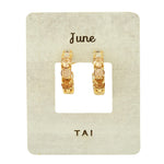 TAI JEWELRY Earrings June Birthstone Huggies
