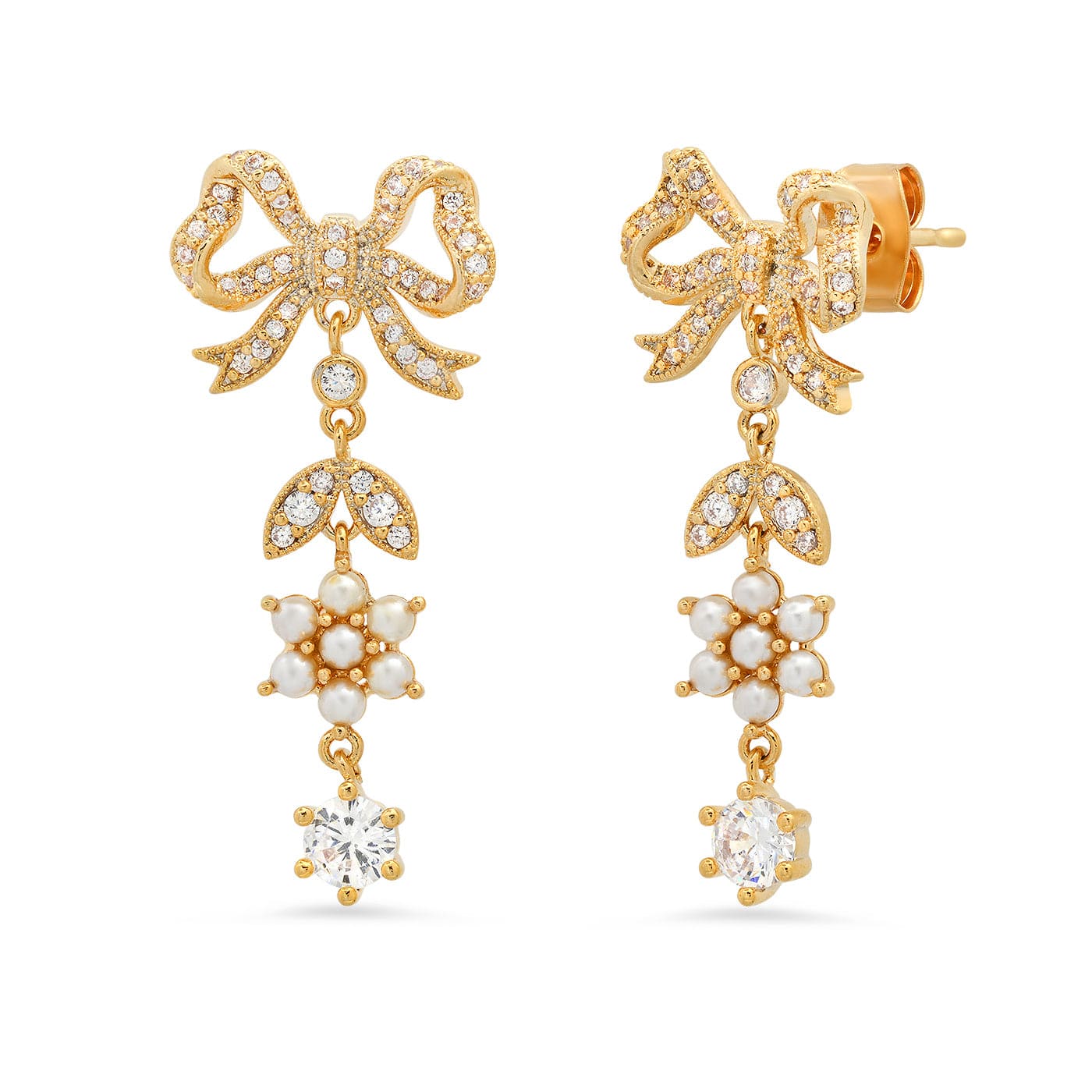 TAI JEWELRY Earrings Bow & Blossom Drop Earrings