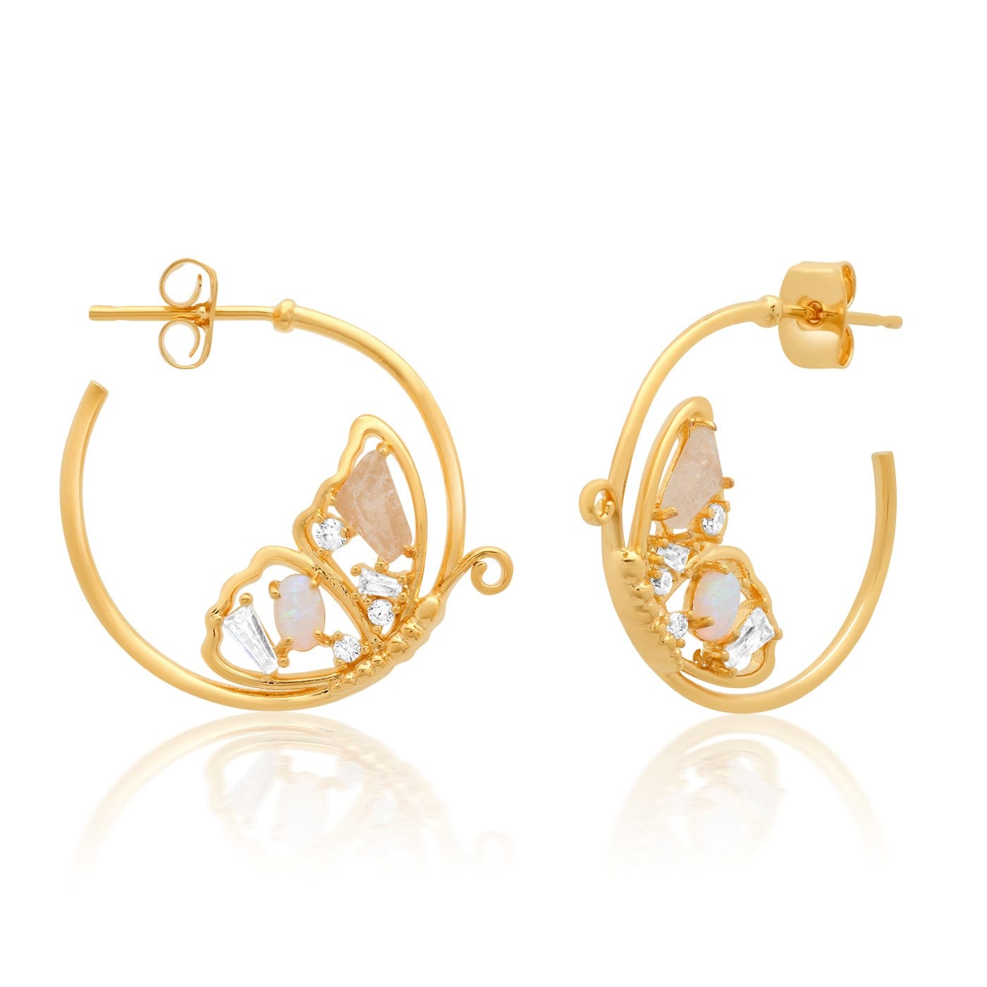 TAI JEWELRY Earrings Butterfly Hoops