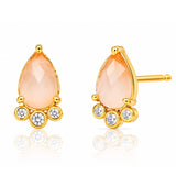 TAI JEWELRY Earrings CAT'S EYE Cat's Eye And Cz Tear Shaped Post