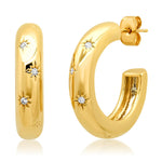 TAI JEWELRY Earrings Gold Celestial Huggies