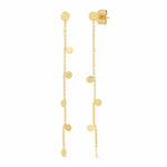 TAI JEWELRY Earrings Gold Chain Dangle Earrings With Circular Disc Charms