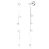 TAI JEWELRY Earrings Silver Chain Dangle Earrings With Heart Charms