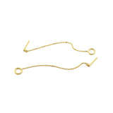 TAI JEWELRY Earrings GOLD Chain Threader Earrings With Open Circles