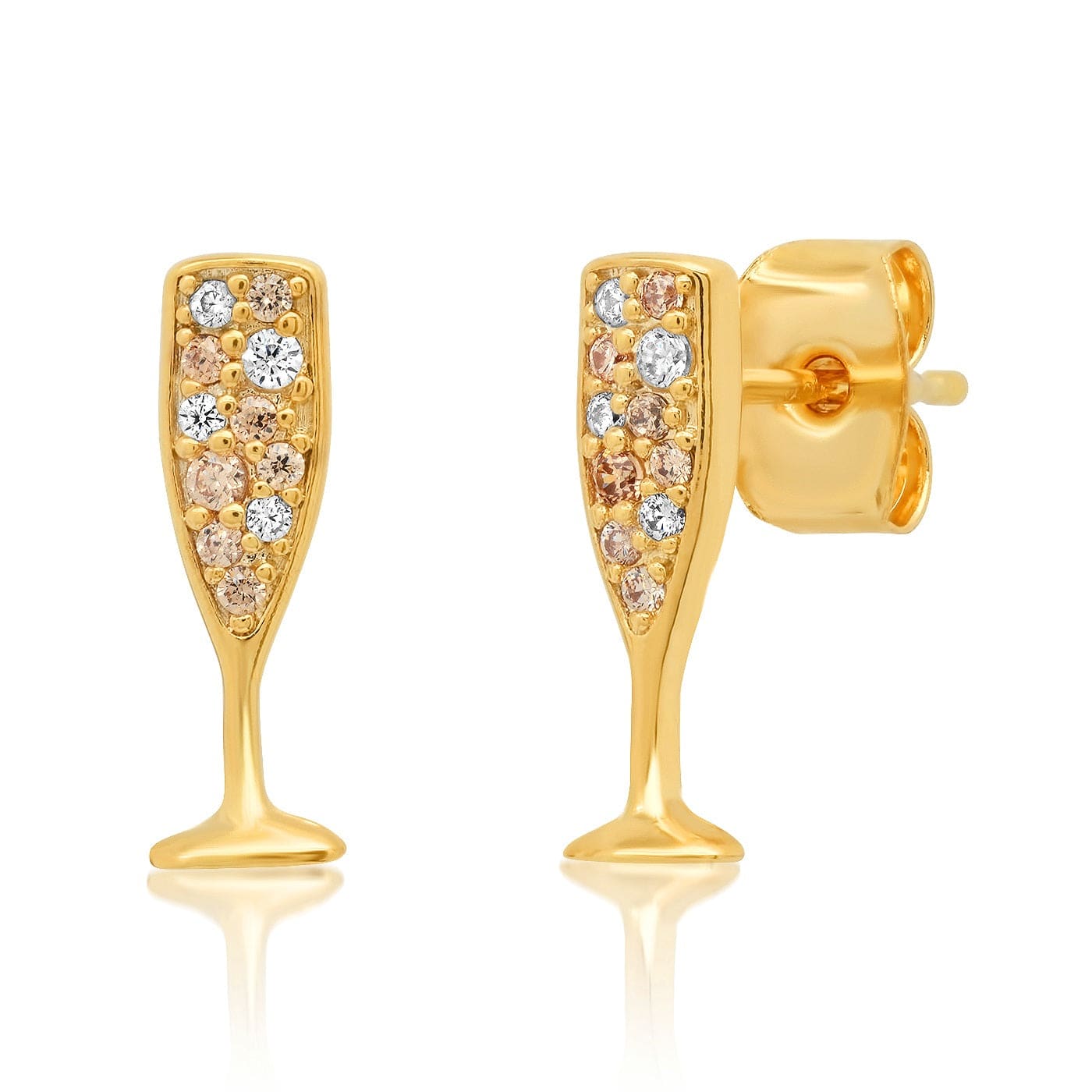 TAI JEWELRY Earrings Champagne Glass Studs
