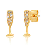 TAI JEWELRY Earrings Champagne Glass Studs