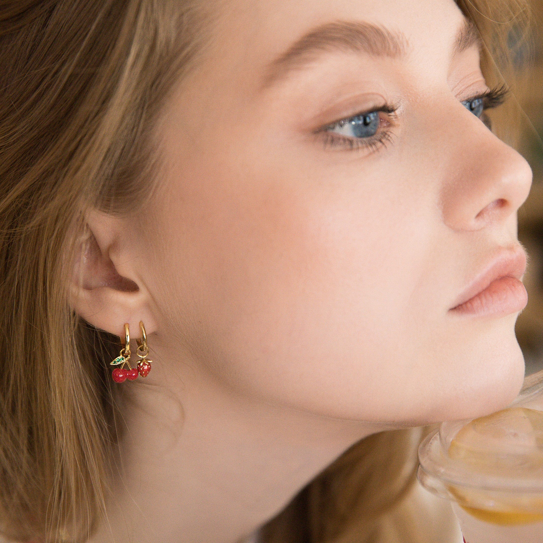 TAI JEWELRY Earrings Cherry Huggie Earrings
