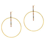 TAI JEWELRY Earrings Circle And Stick Drop Earrings With Colored Stones