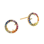 TAI JEWELRY Earrings Circle Rainbow Studs
