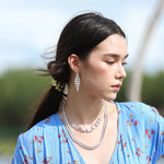 TAI JEWELRY Earrings Clear Cascading Marquis Chandelier Earrings