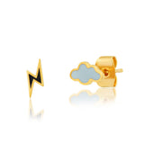 TAI JEWELRY | Cloud & Thunderbolt Mismatched Stud Earrings | Earrings |