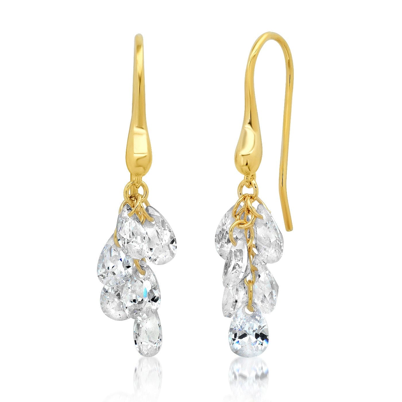 TAI JEWELRY Earrings Clustered Floating Cz Stones On A French Wire