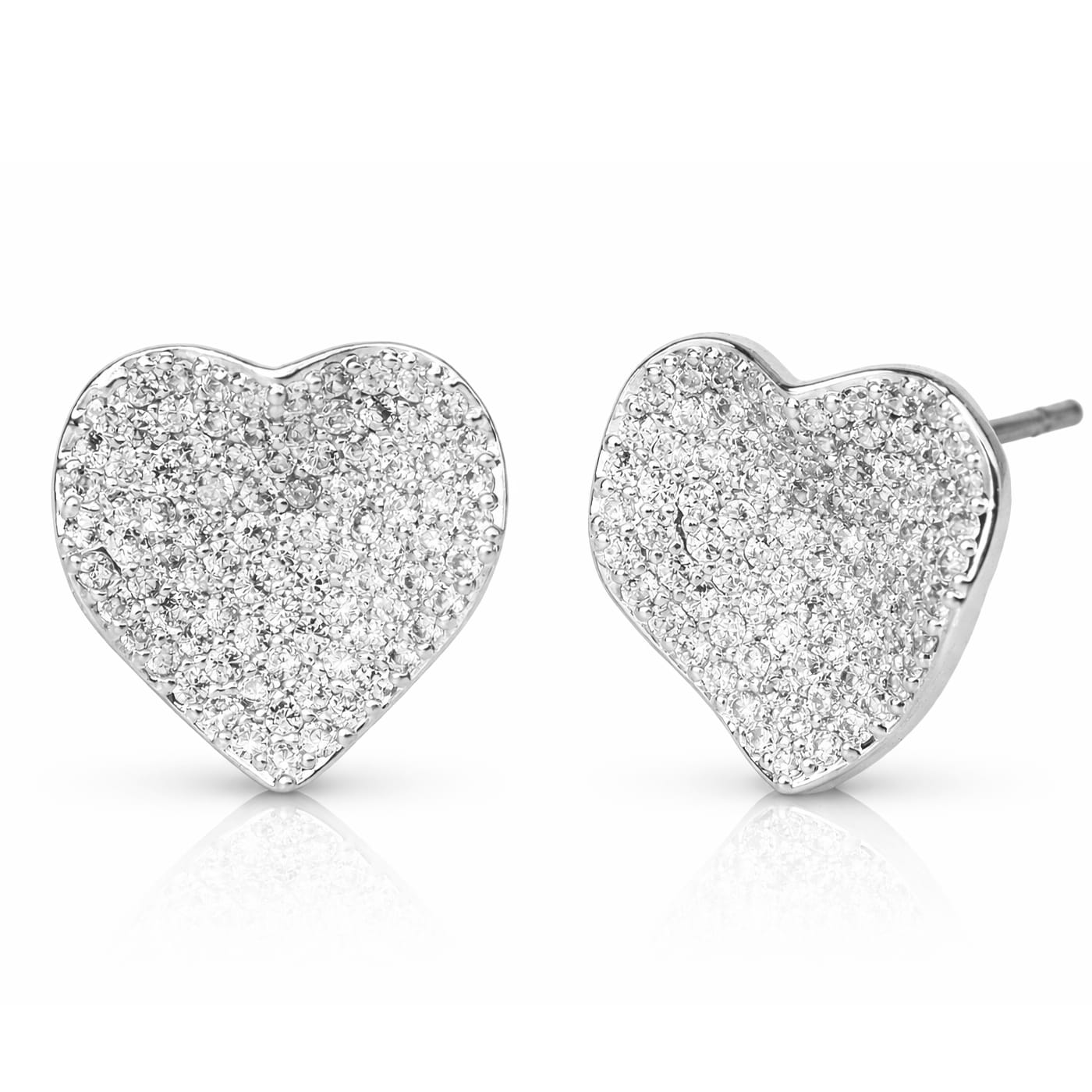 TAI JEWELRY Earrings Silver Concave Irregular Heart Post Earrings