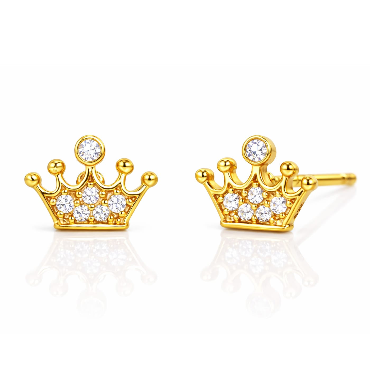 TAI JEWELRY Earrings Gold Crown Studs
