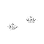 TAI JEWELRY Earrings Silver Crown Studs