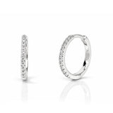 TAI JEWELRY Earrings LARGE / SILVER Cubic Zirconia Huggie Earrings