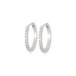 TAI JEWELRY Earrings LARGE / SILVER Cubic Zirconia Huggie Earrings