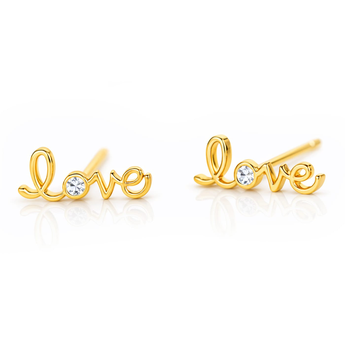TAI JEWELRY Earrings Cursive Love Stud Earrings