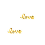 TAI JEWELRY | Cursive Love Stud Earrings | Earrings |