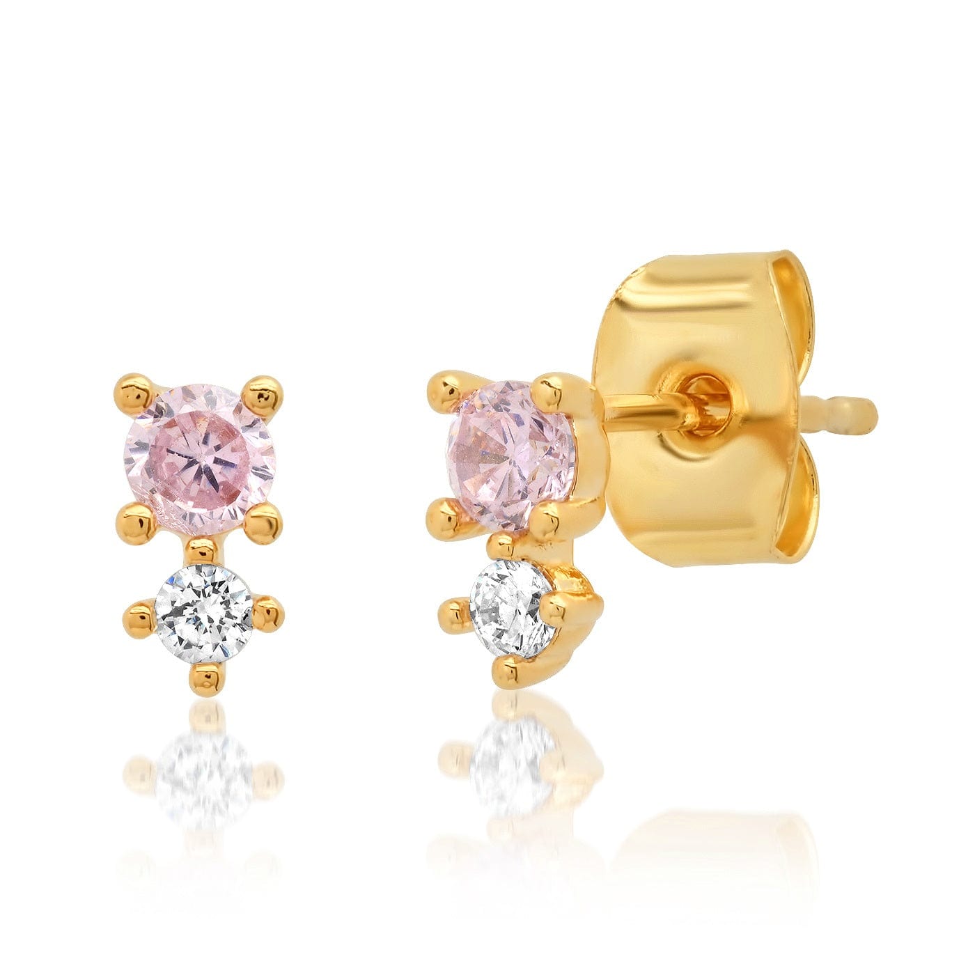 TAI JEWELRY Earrings Pink Cz And Colored Stone Studs