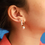 TAI JEWELRY Earrings CZ and Double Pearl Drop Earrings