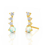 TAI JEWELRY Earrings CZ and Opal Crawler