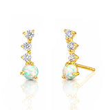 TAI JEWELRY Earrings CZ and Opal Crawler