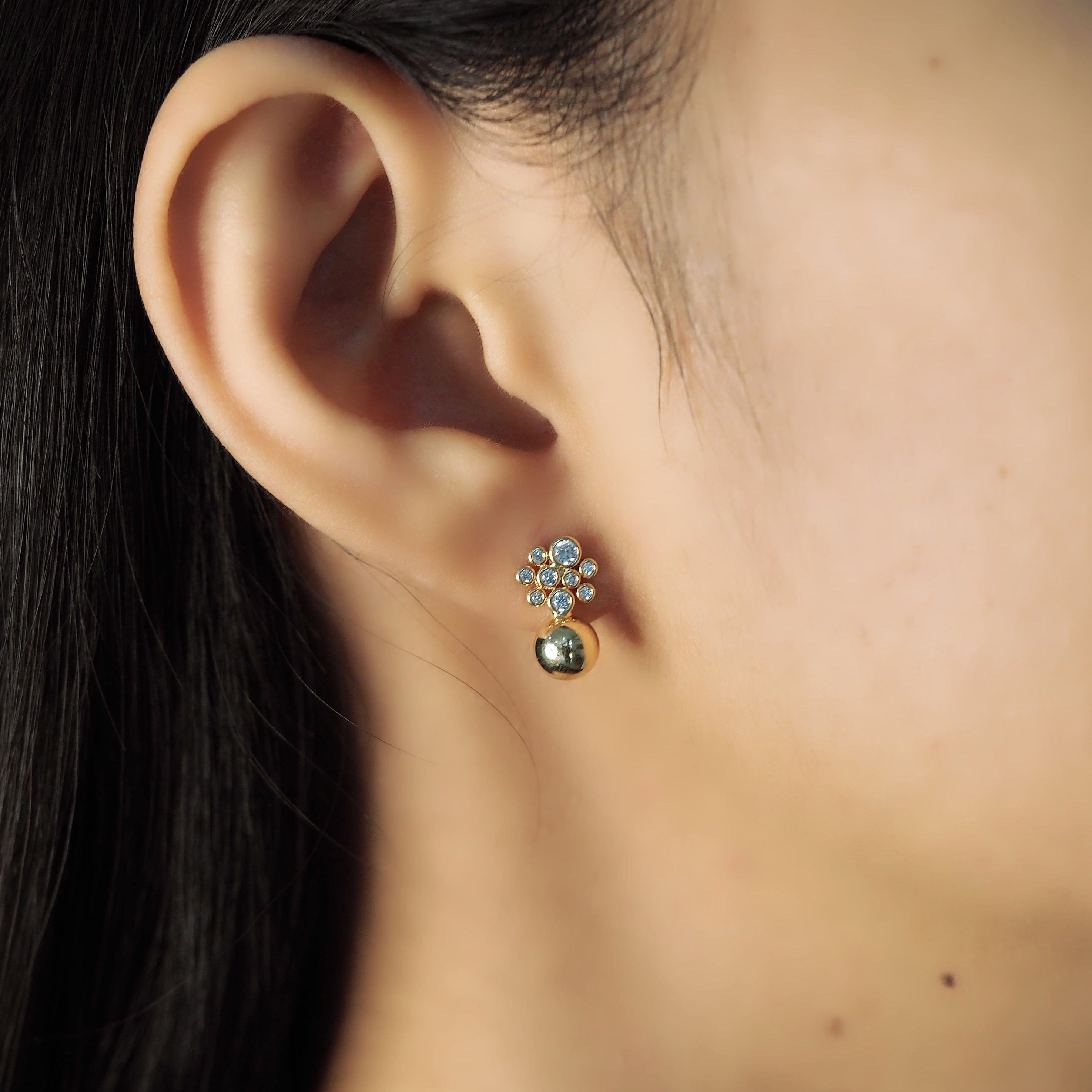 TAI JEWELRY | Cz Bezel Cluster Drop Stud | Earrings |