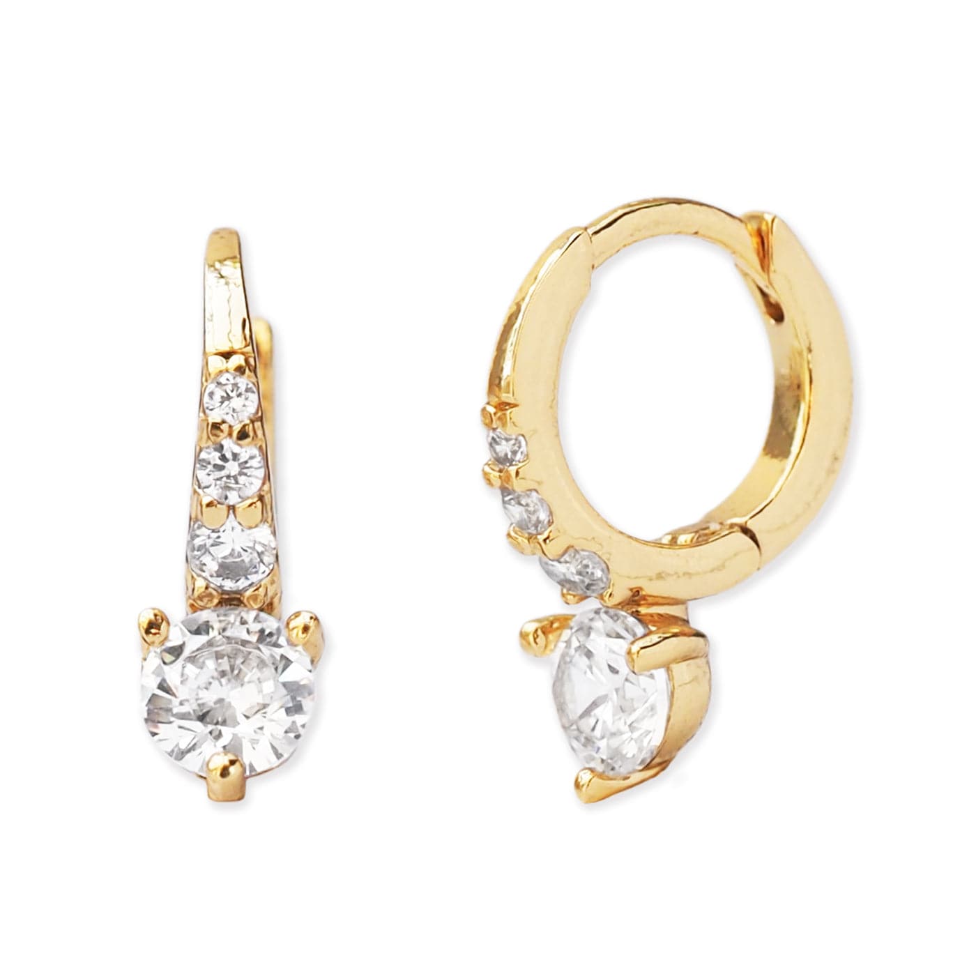 TAI JEWELRY Earrings CZ Drop Huggie Earrings