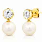TAI JEWELRY Earrings CZ Drop Pearl Stud Earrings