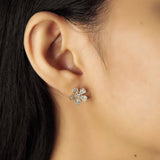 TAI JEWELRY Earrings CZ Encrusted Flower Studs