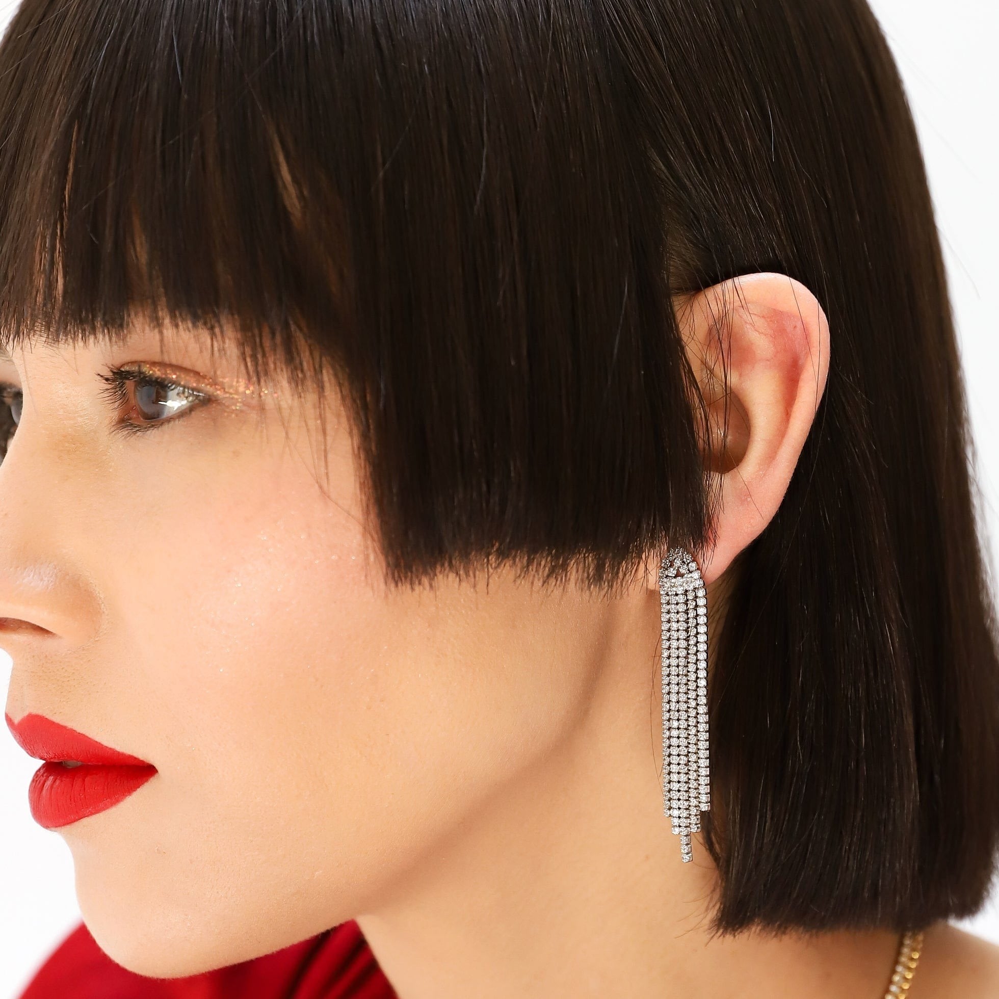TAI JEWELRY Earrings CZ Fringe Earrings