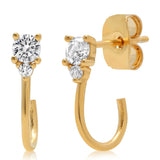 TAI JEWELRY Earrings Cz Gold Huggie