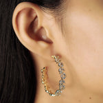 TAI JEWELRY Earrings CZ Leaf Hoops