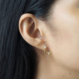 TAI JEWELRY Earrings Cz Star And Moon Ear Huggie