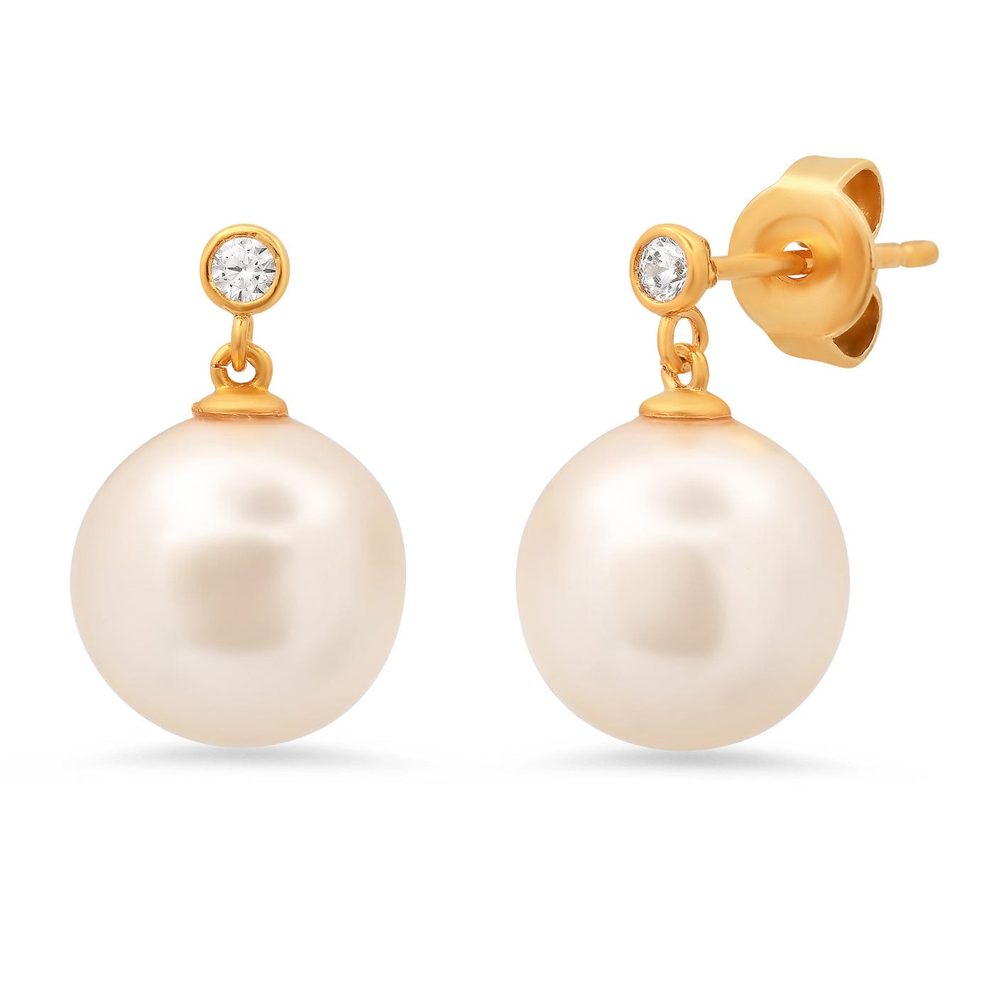 TAI JEWELRY Earrings CZ Stud with Pearl Dangle