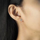 TAI JEWELRY Earrings Cz Studs With Pave Halo