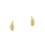 TAI JEWELRY Earrings Gold Delicate Leaf Studs