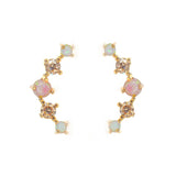 TAI JEWELRY Earrings WHITE Delicate Opal Crawler